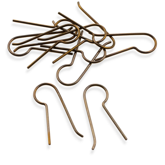 Niobium Earring Hooks Bronze 50-Pack Bulk: Regular Leg Ear Wire Blanks Hypoallergenic for Sensitive Ears USA Made