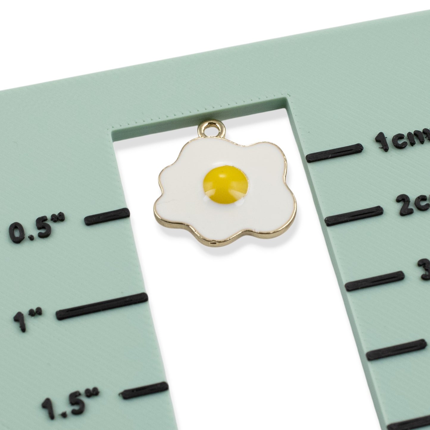 Enamel Fried Egg Charms 6-Pack, Metal Pendants, DIY Foodie Jewelry Making
