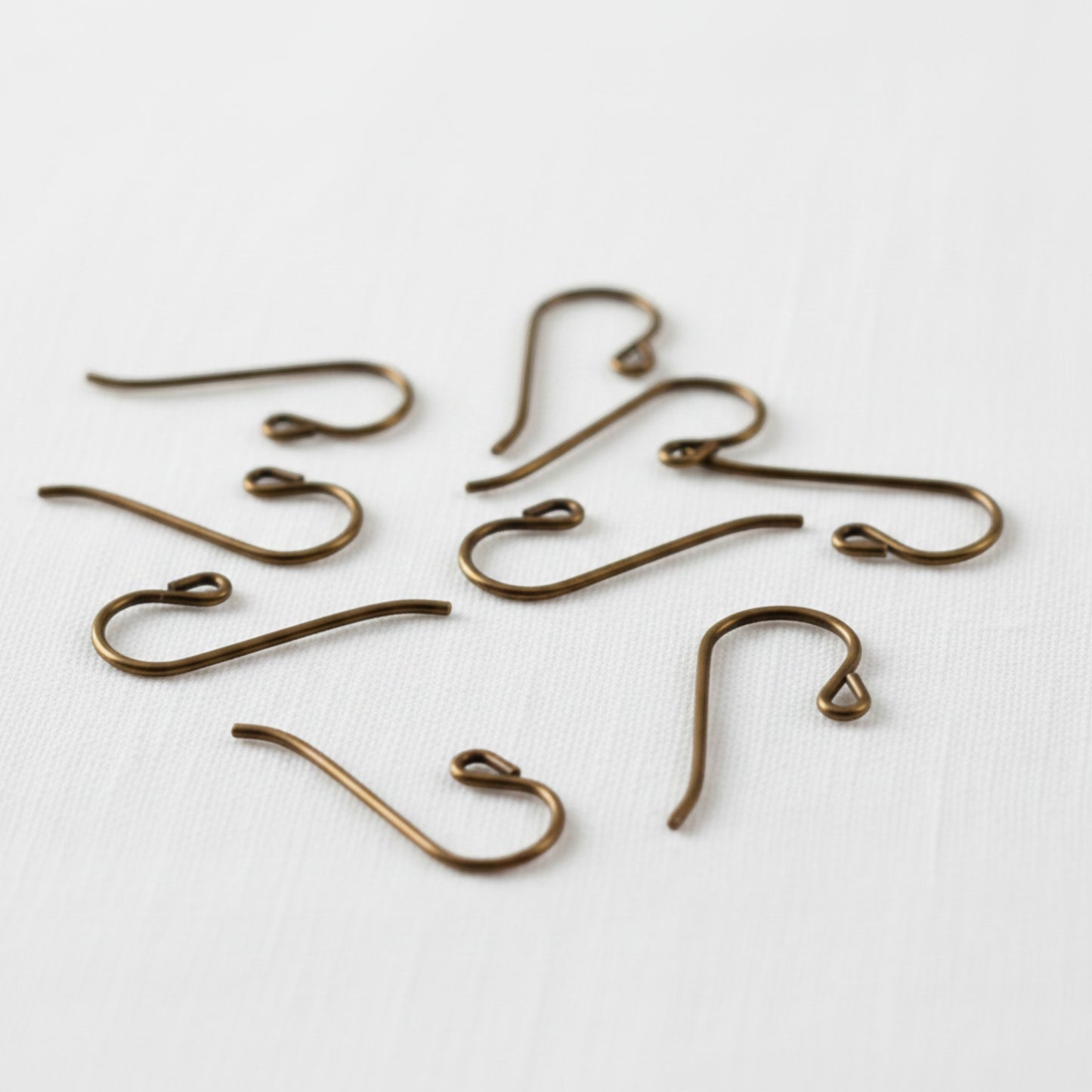 10-Pack Bronze Niobium Small Loop Ear Wires: Hypoallergenic French Hook 20 Gauge