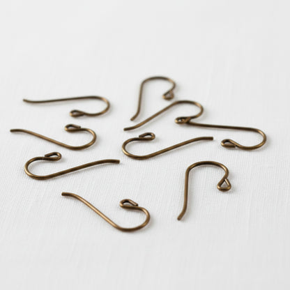 10-Pack Bronze Niobium Small Loop Ear Wires: Hypoallergenic French Hook 20 Gauge
