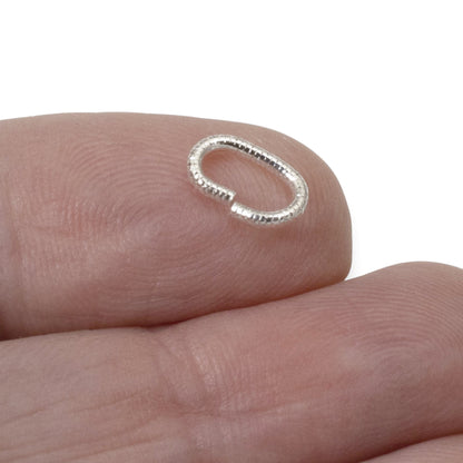 Oval Jump Rings Sterling Silver Plated, 10-Pack Nunn Design Textured Findings