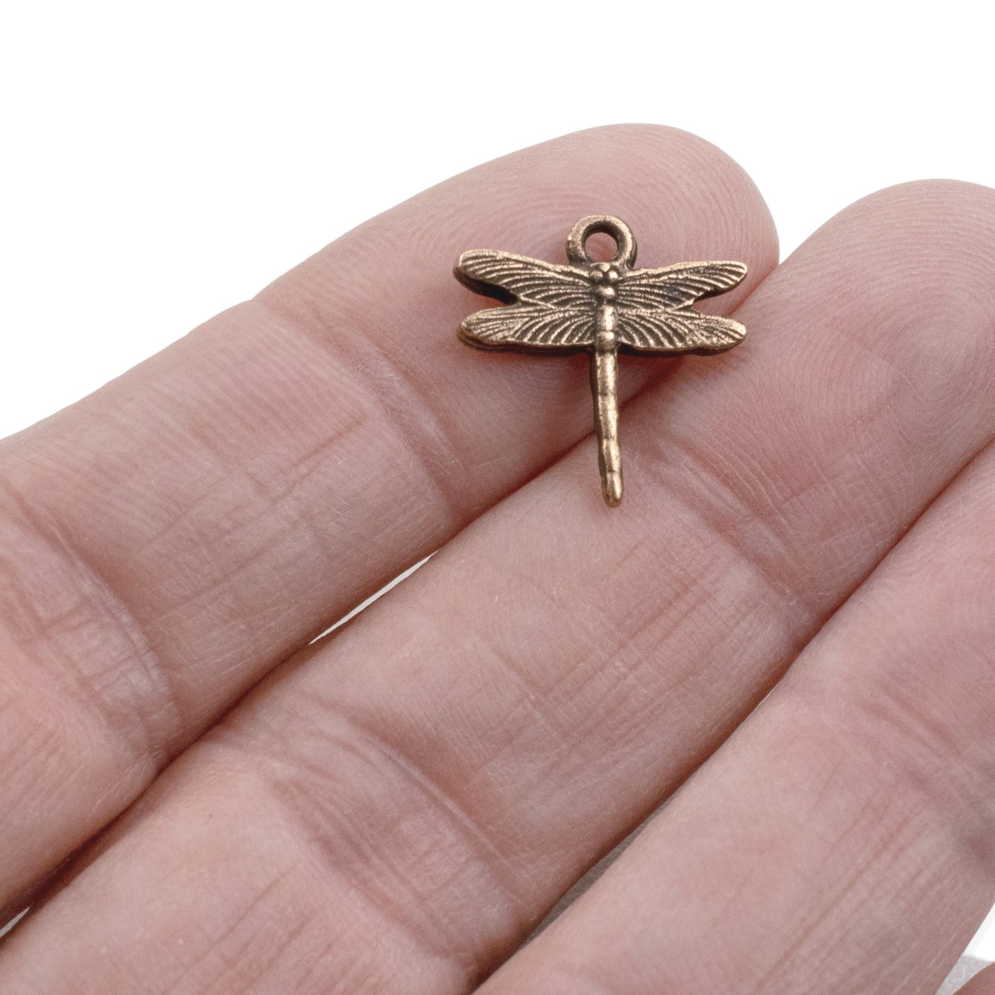 Dragonfly Charms: 2Pc Antique Copper Pewter 16mm Nature Insect Garden Transformation Jewelry
