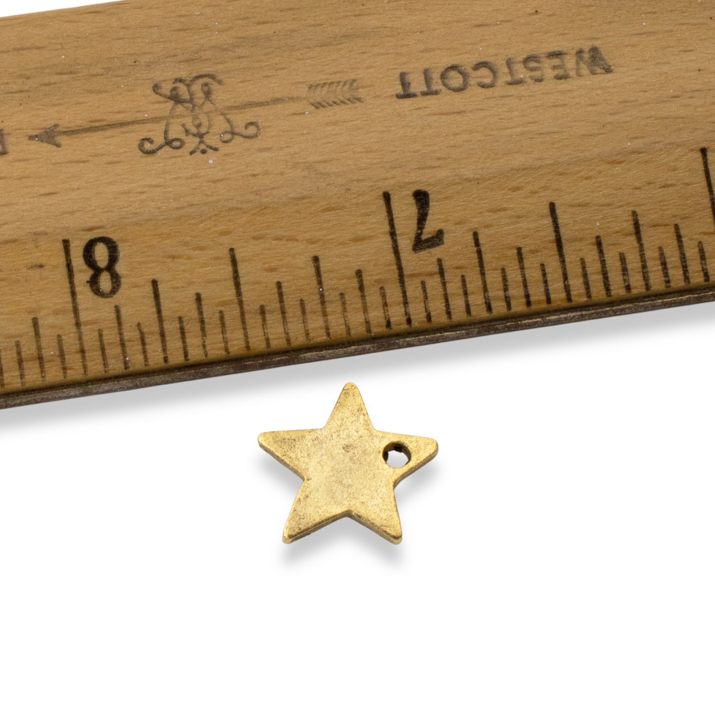 Celestial Gold Star Charms, 2Pc 24k Plated Metal Stamping Flat Tags DIY Jewelry