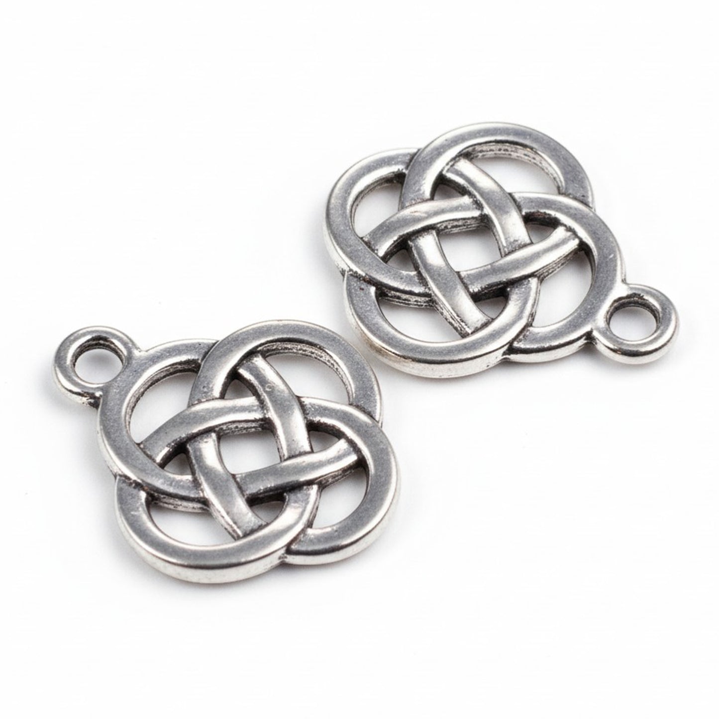 20 Celtic Knot Charms Silver Metal Pendants Irish Heritage DIY Craft Supplies
