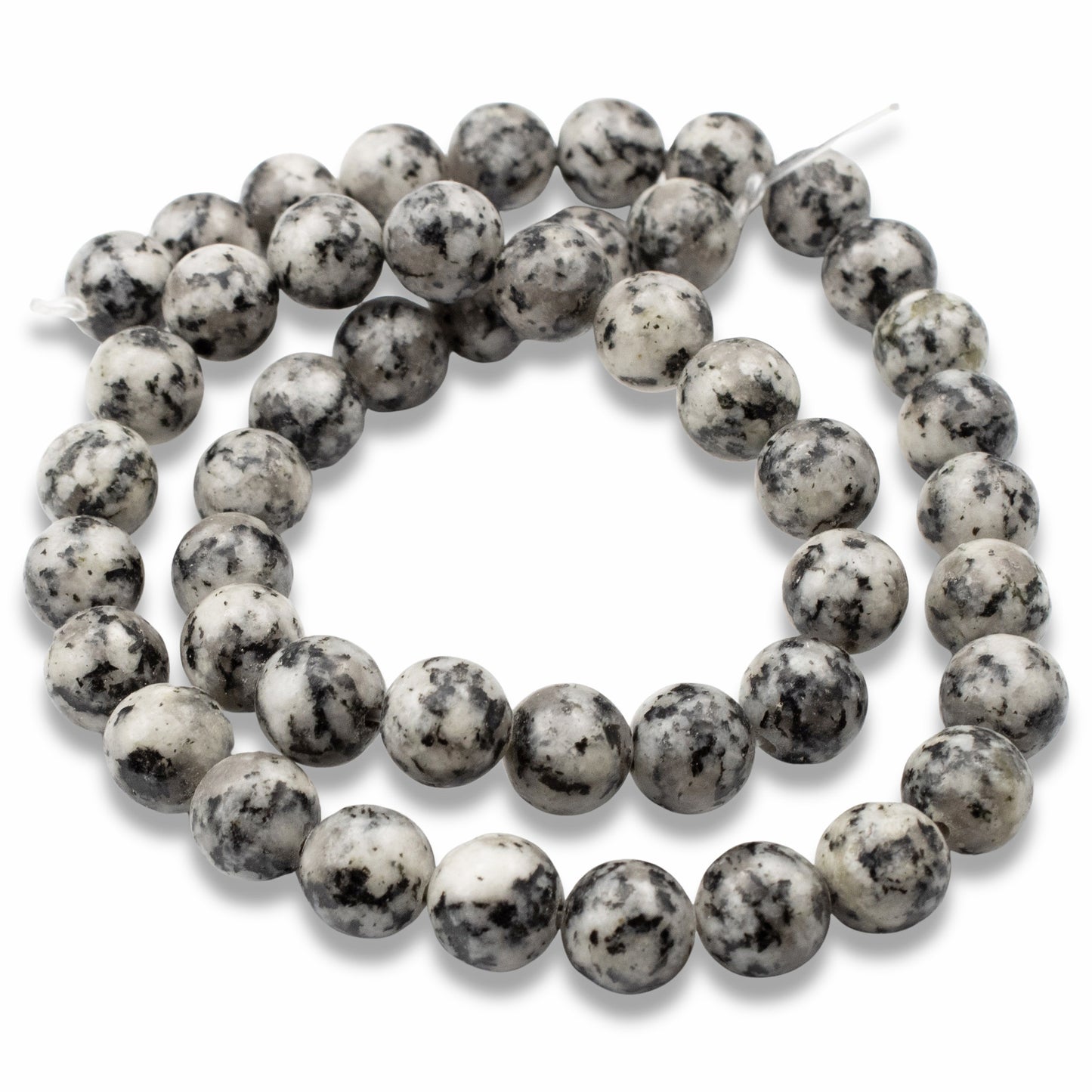 Brindle Agate Beads 8mm: Natural Gray Black Stone, Round Gemstone, 15" Strand