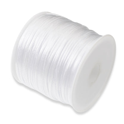 White Satin Nylon Cord - 1mm Smooth String - 30 Meter Spool - DIY Jewelry Cord