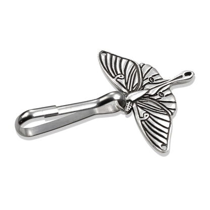 Luna Moth Zipper Pull: Silver Nature Accessory Heavy Duty Luggage Tag Backpack Charm Hiker Gift Outdoor Travel