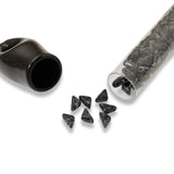 75 Jet Silver Picasso Tango Triangle Beads, 6mm Black 2-Hole Czech Glass for Beadwork