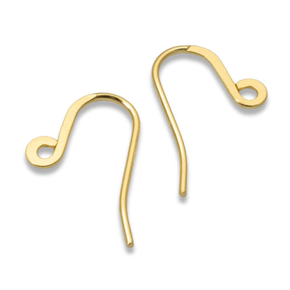 50-Pack Stainless Steel Ear Wires - Gold Modern Earring Hooks with Closed Loop