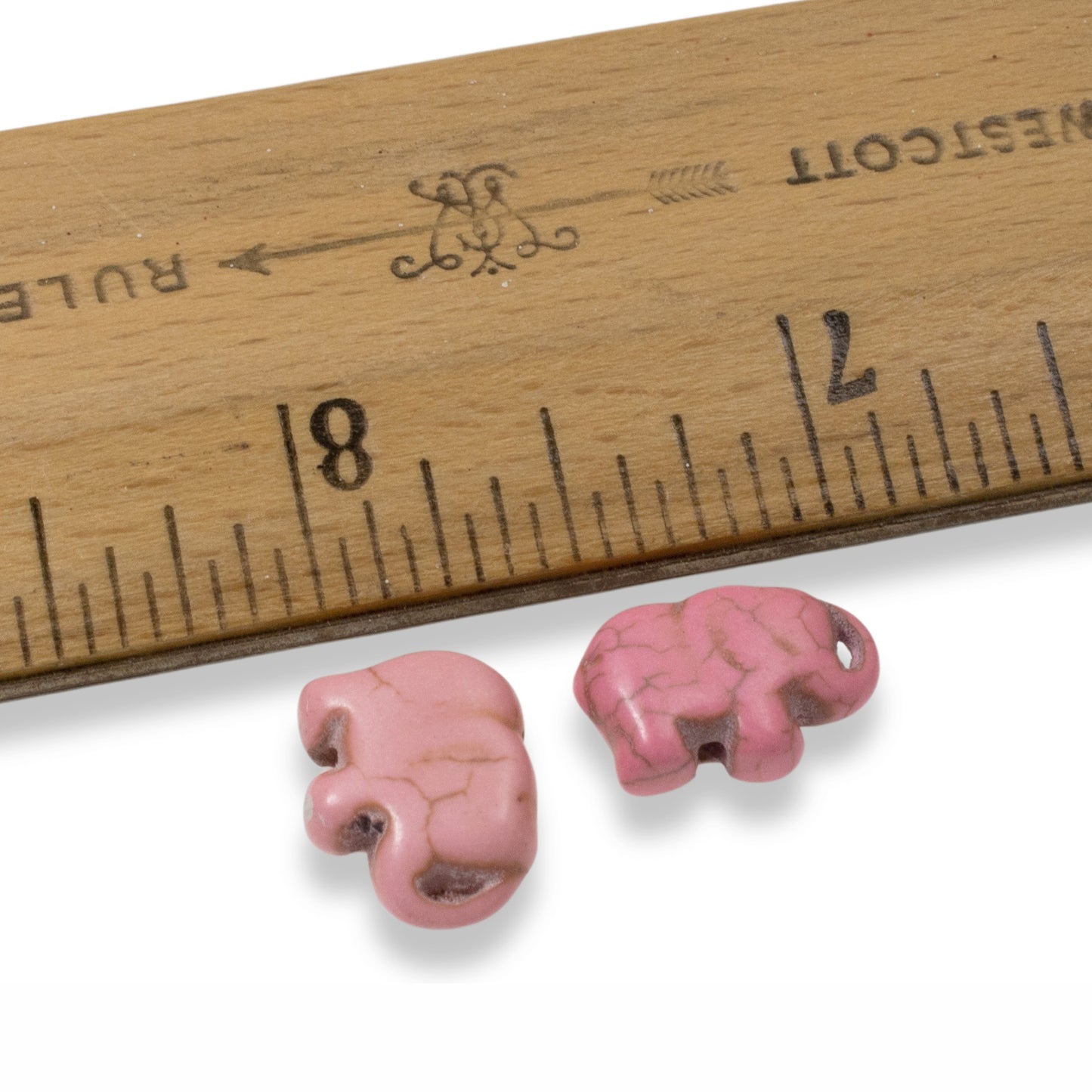 20 Pink Elephant Beads - Small Lucky Elephants - Animal Beads for DIY Jewelry