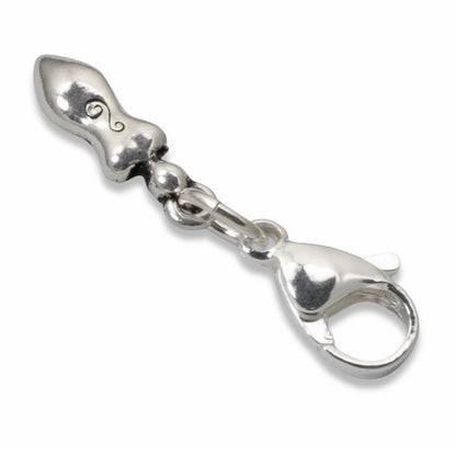 Silver Goddess Charm, Divine Feminine Jewelry, Spiritual Clip-On Accessory