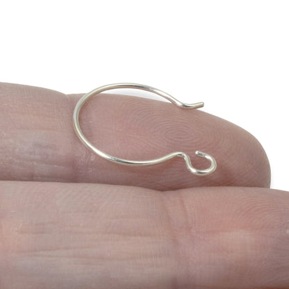 10Pcs Sterling Silver Hoop Ear Wires - Hypoallergenic Circle Earring Hooks