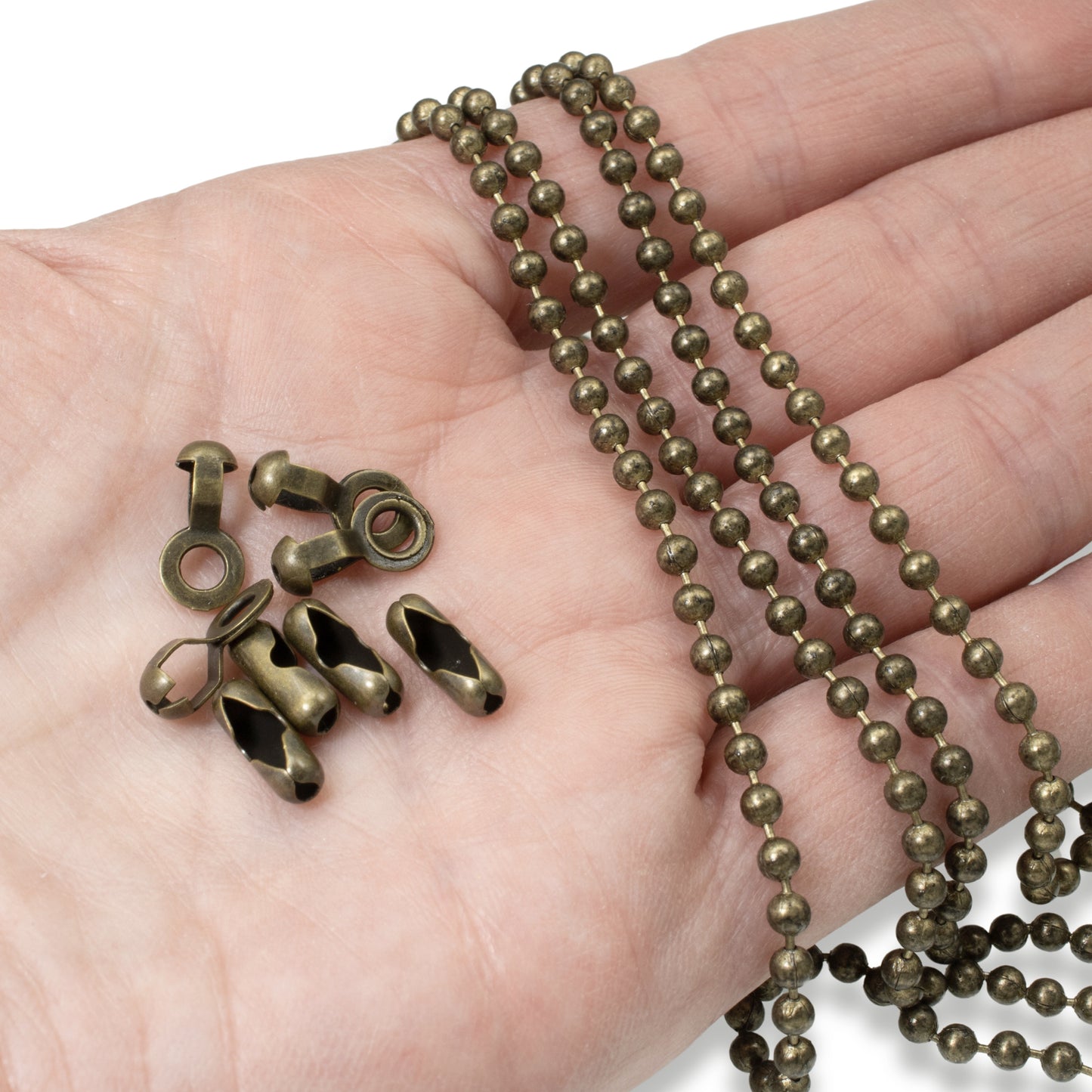 Make Your Own Ceiling Fan Pull Set, Antique Brown Ball Chain & Connectors