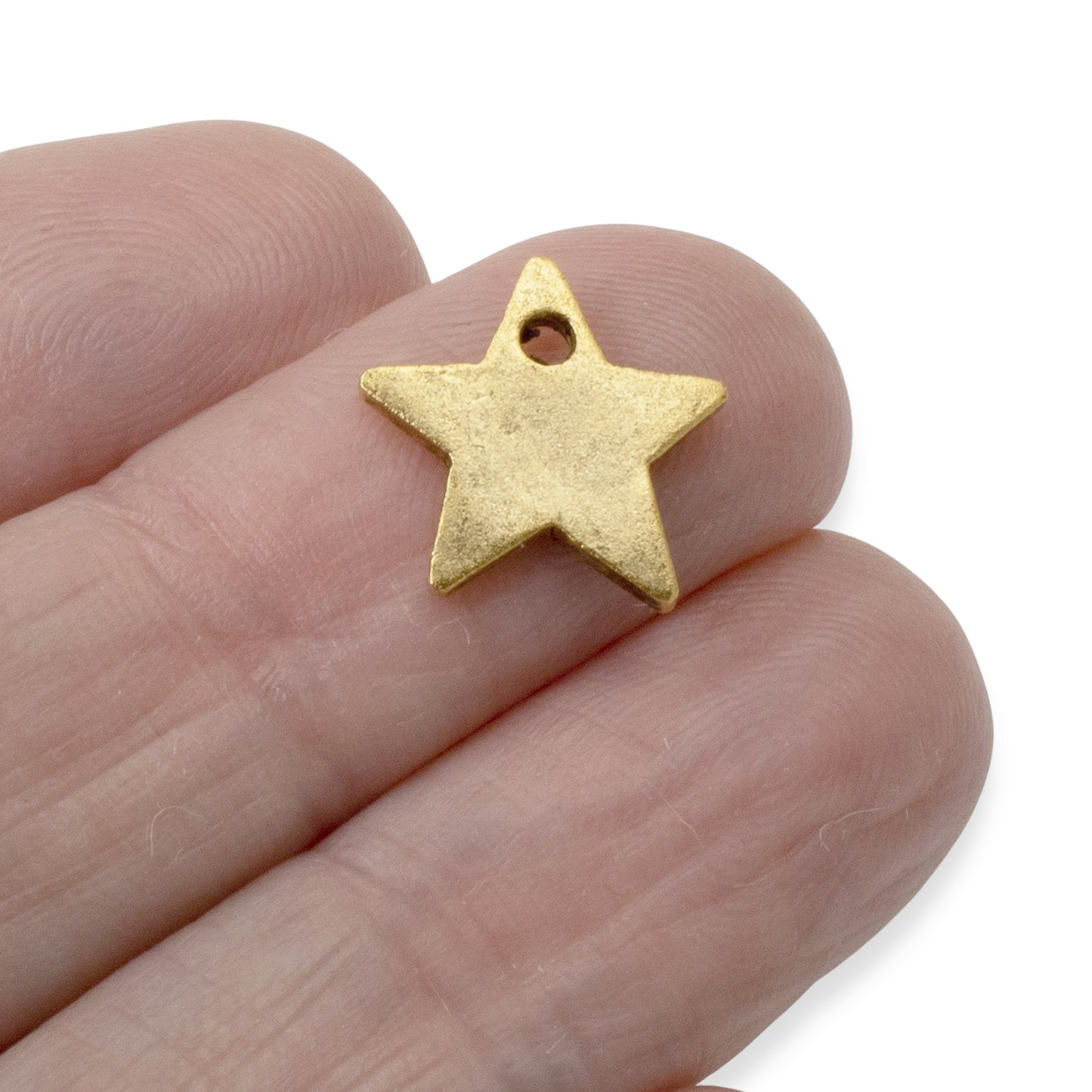 Celestial Gold Star Charms, 2Pc 24k Plated Metal Stamping Flat Tags DIY Jewelry