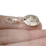 Silver Fossil Clip-on Charm, Prehistoric Accessory for Bags and Jewelry, Unique Geology Gift