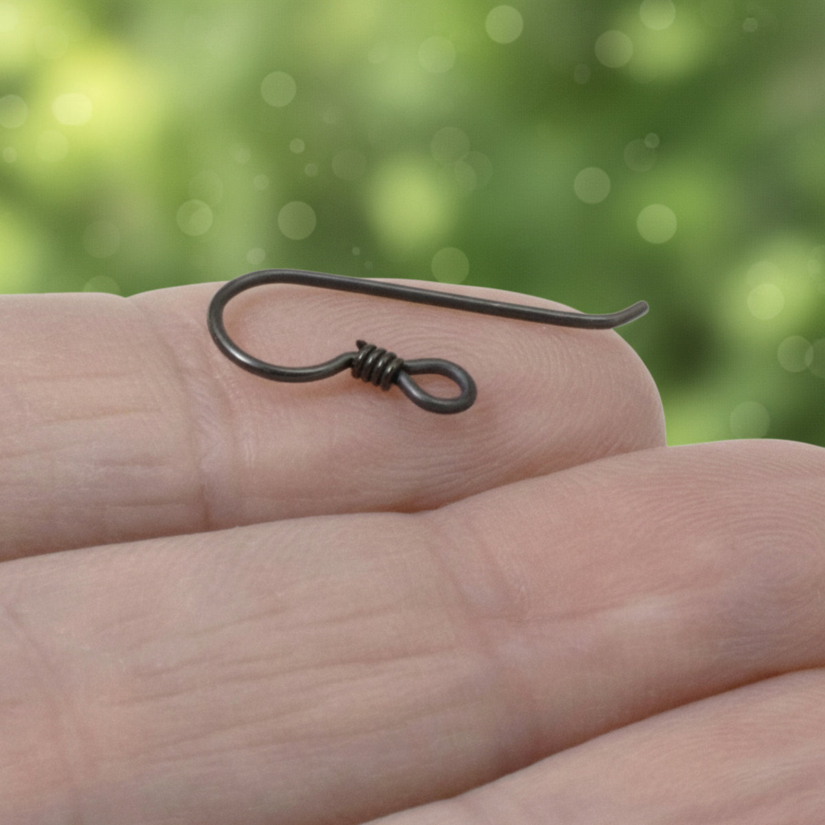 Black Niobium Ear Wires with Coil Accent, 4-Pack Hypoallergenic Earring Hooks, USA Made