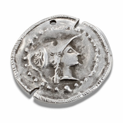 Athena Pendant: Greek Goddess Of Wisdom Silver-Plated 34mm Mythology Gift 1Pc