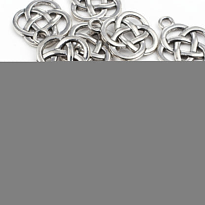 20 Celtic Knot Charms Silver Metal Pendants Irish Heritage DIY Craft Supplies