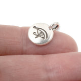 2 Silver Egyptian Eye of Horus Charms - Large Hole for 2mm Cord - Opposed Loop