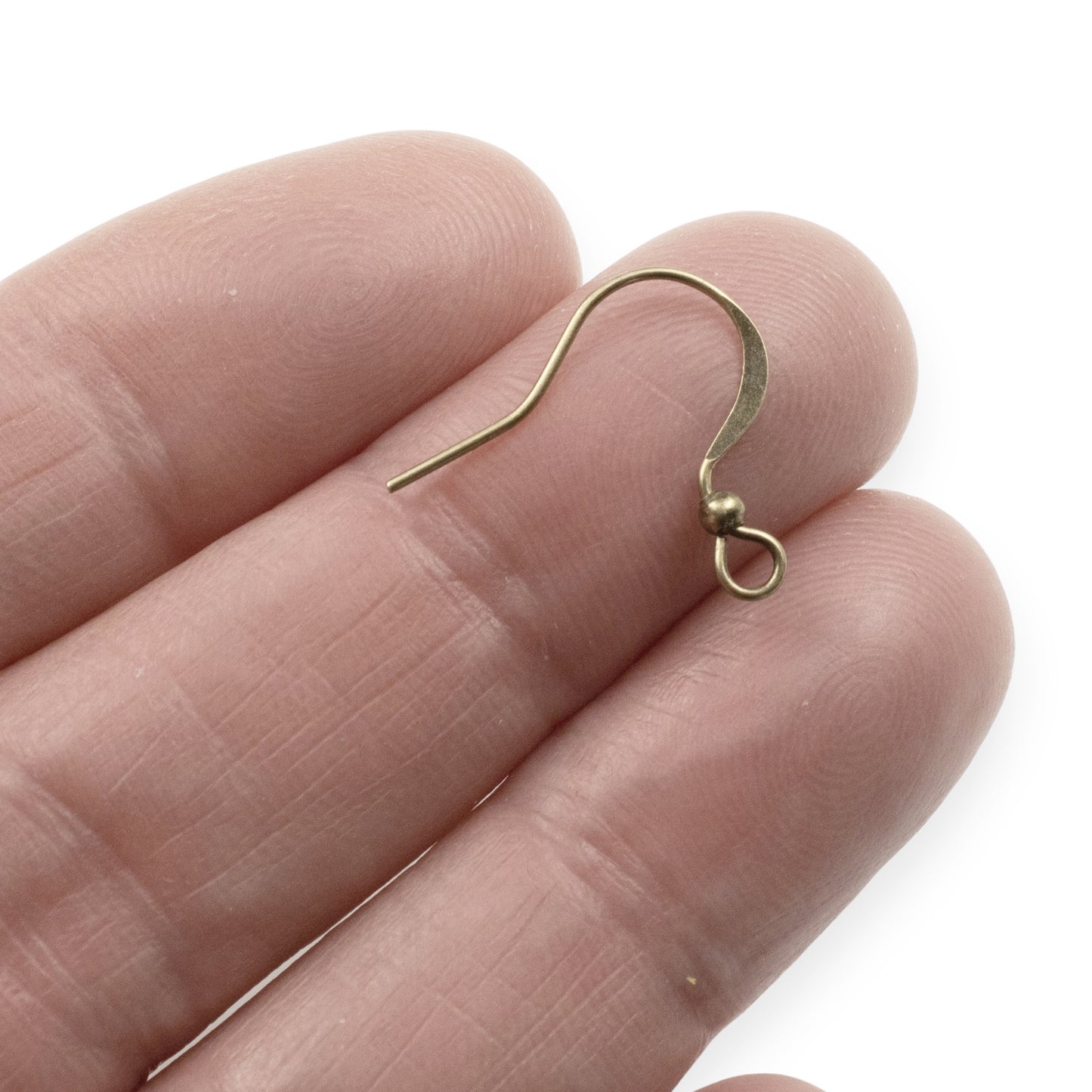 200-Pack Antique Brass Ear Wires with Accent Beads - Vintage-Style Earring Hooks