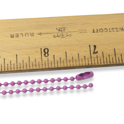 Magenta Pink Ball Chain Necklaces, 5-Pack Party Supplies, USA Made Steel, Group Crafts, Custom Jewelry, 30" Dog Tag, 2.4mm