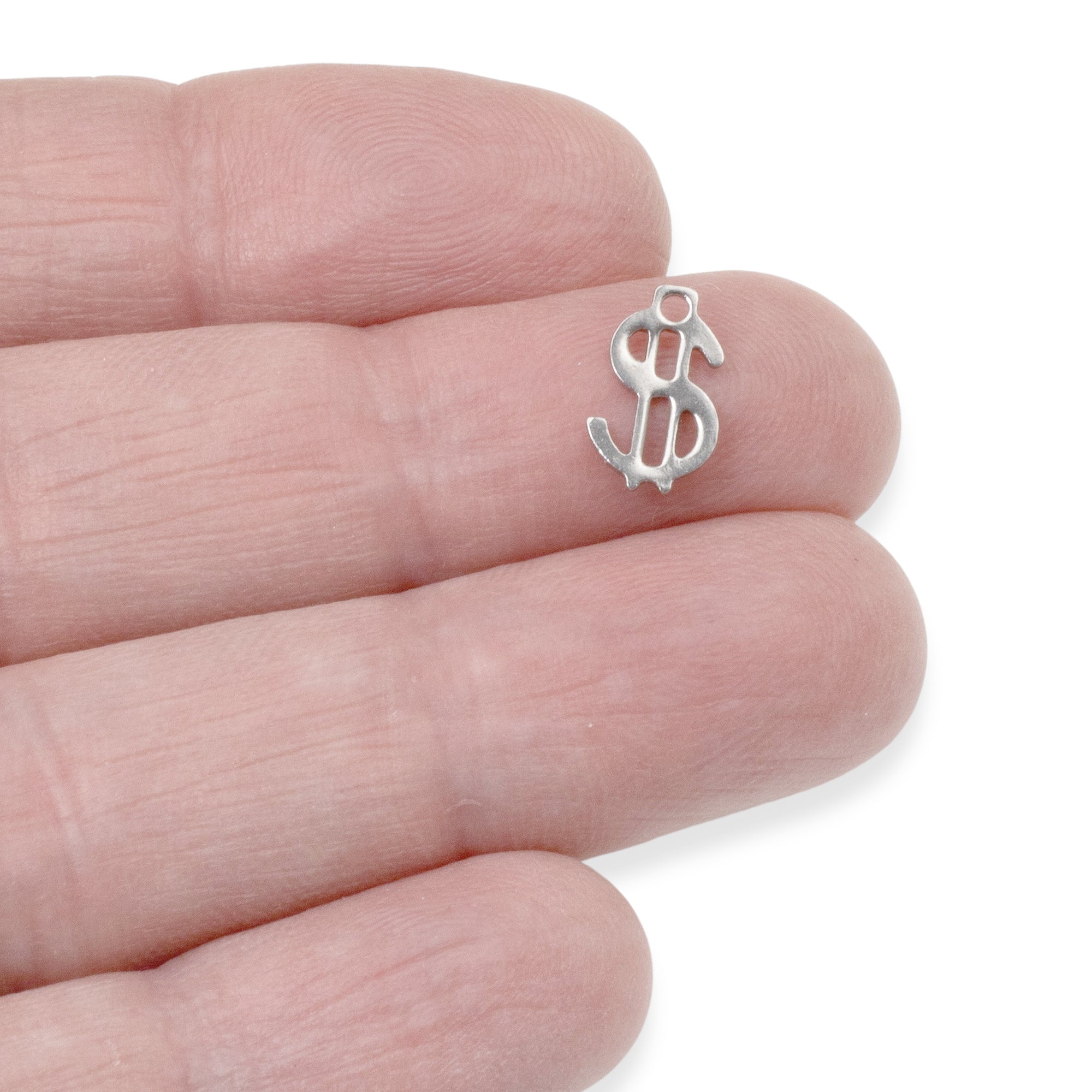 Mini Stainless Steel Dollar Sign Charms | Hackberry Creek
