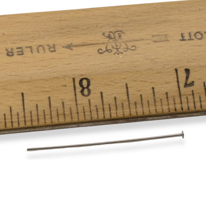 Gray Niobium Head Pins 20G 1.5" Hypoallergenic USA Made 20pk for Sensitive Ears