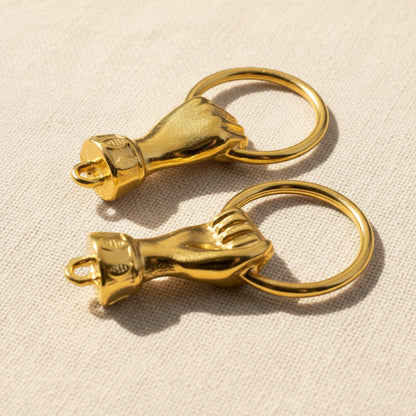 Hand Holding Ring Connector Gold Plated: Charm Holder Boho Pendant 2-Pack