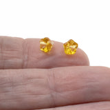 50 Baby Bell Flower Beads - Golden Yellow - Czech Glass - 4x6mm Small Flowers