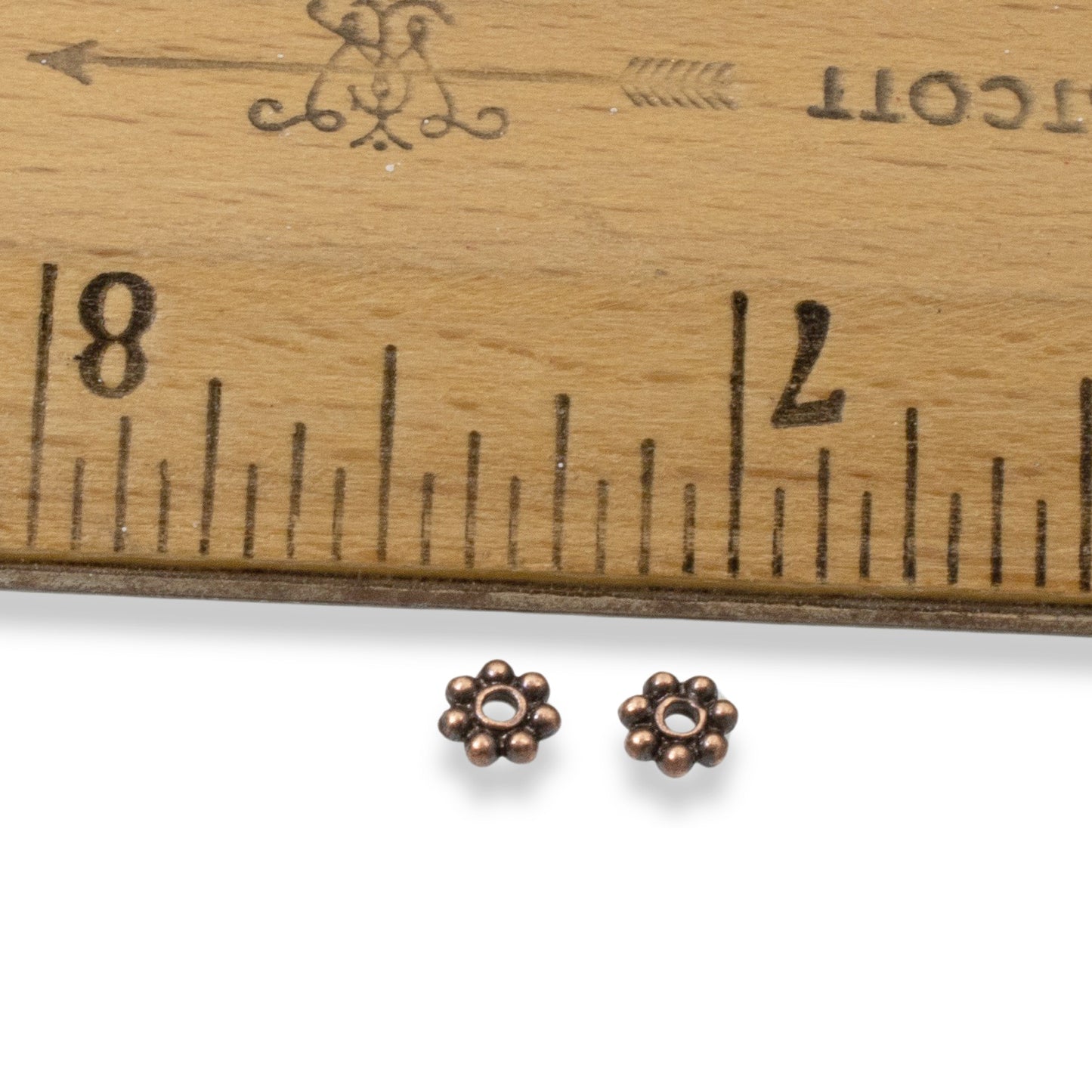 50 Antique Copper 4mm Daisy Spacers - TierraCast Designed - Tiny Jewelry Beads