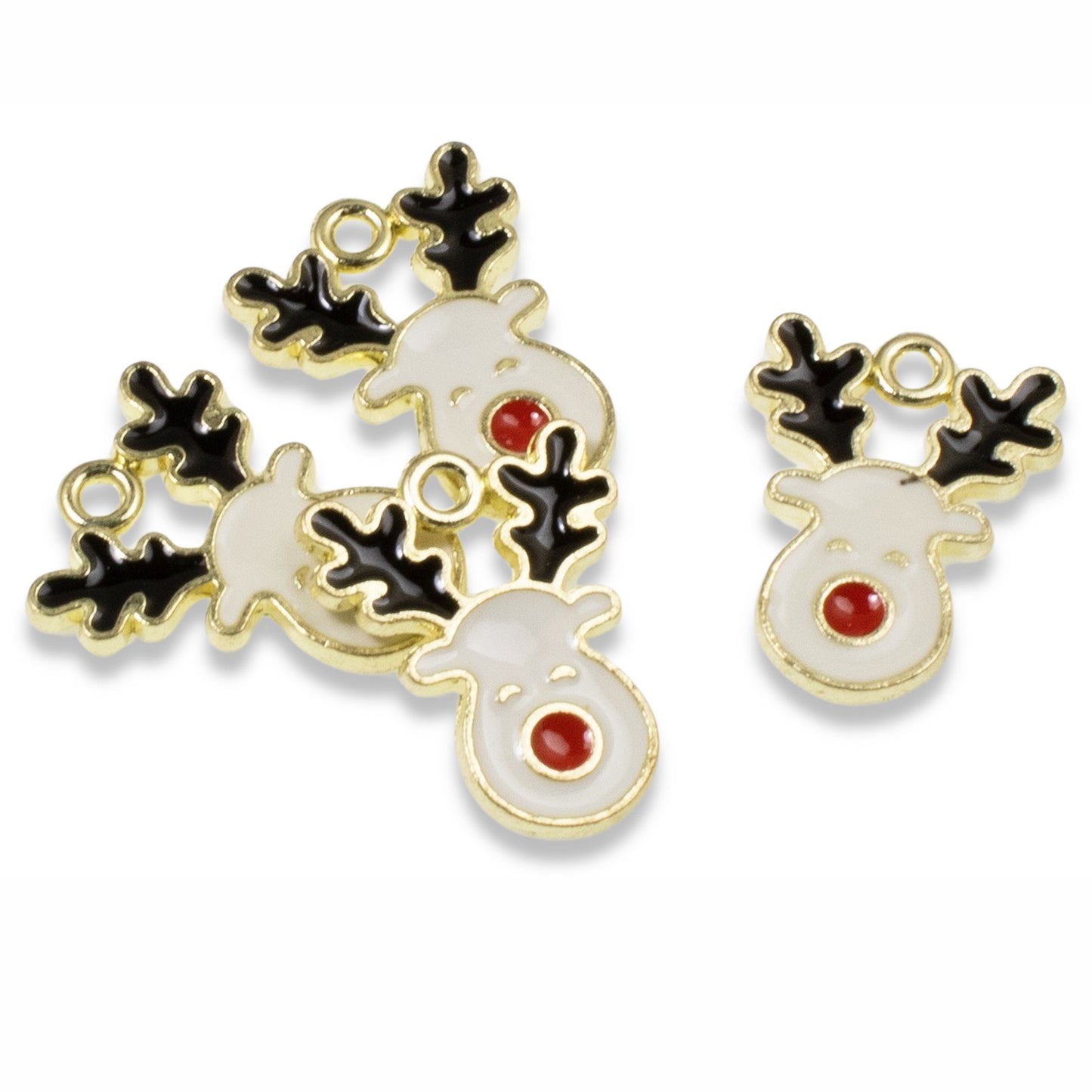 Holiday Reindeer Enamel Charms for Jewelry Making and Crafts