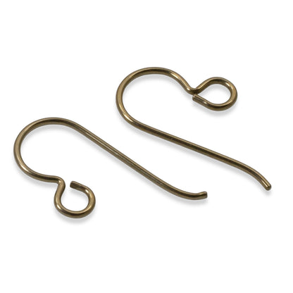 50 Pack Antique Brass Niobium Ear Wires, Professional Jewelry Supply, Hypoallergenic, USA Made