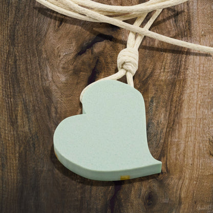 Kintsugi Heart Necklace: Sage Green Wearable Art Inspiration Gift Handmade USA