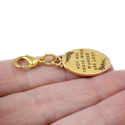 Wanderlust Redwood Tree Clip-on Bag Charm - Adventure Quote - Unique Travel Gift