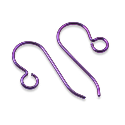 10 Premium Purple Niobium Ear Wires - Hypoallergenic Earring Hooks - USA Made