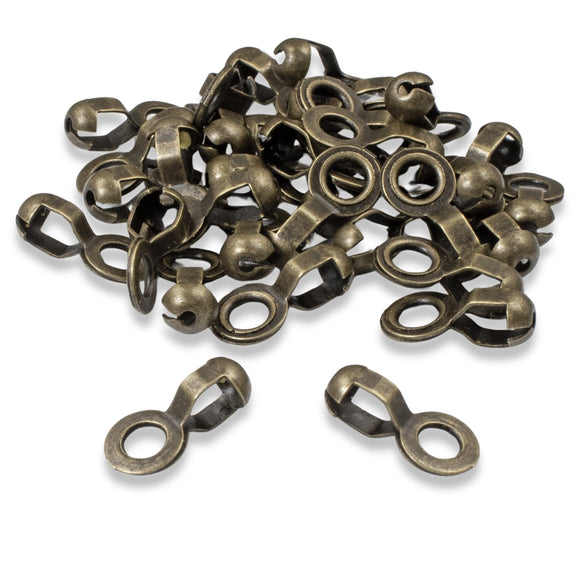 50 Antique Brown Ball Chain Connectors #6 3.2mm