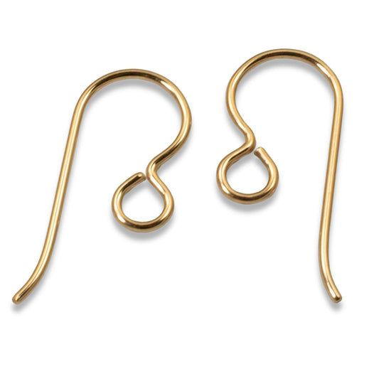 Gold Filled Ear Wires, 14/20 Regular Loop, USA Made, 10-Pack
