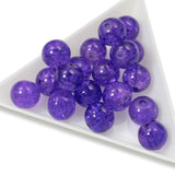 30 Dark Purple 10mm Round Glass Crackle Beads for DIY Handmade Jewelry Making