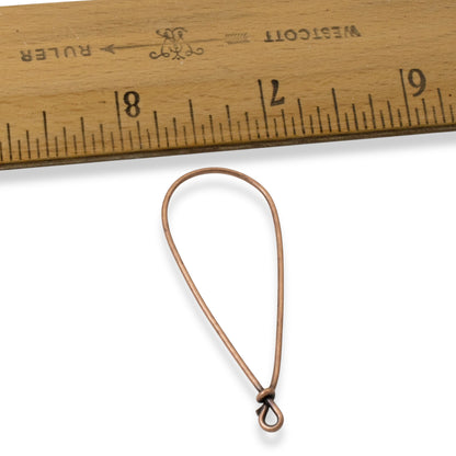 Large Copper Drop Frames, 2-Pack Teardrop Earring Findings, Wire Base for DIY Jewelry