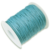 1mm Waxed Cotton Cord - Turquoise Blue - 100 Yards - Ideal for Macramé & Beading