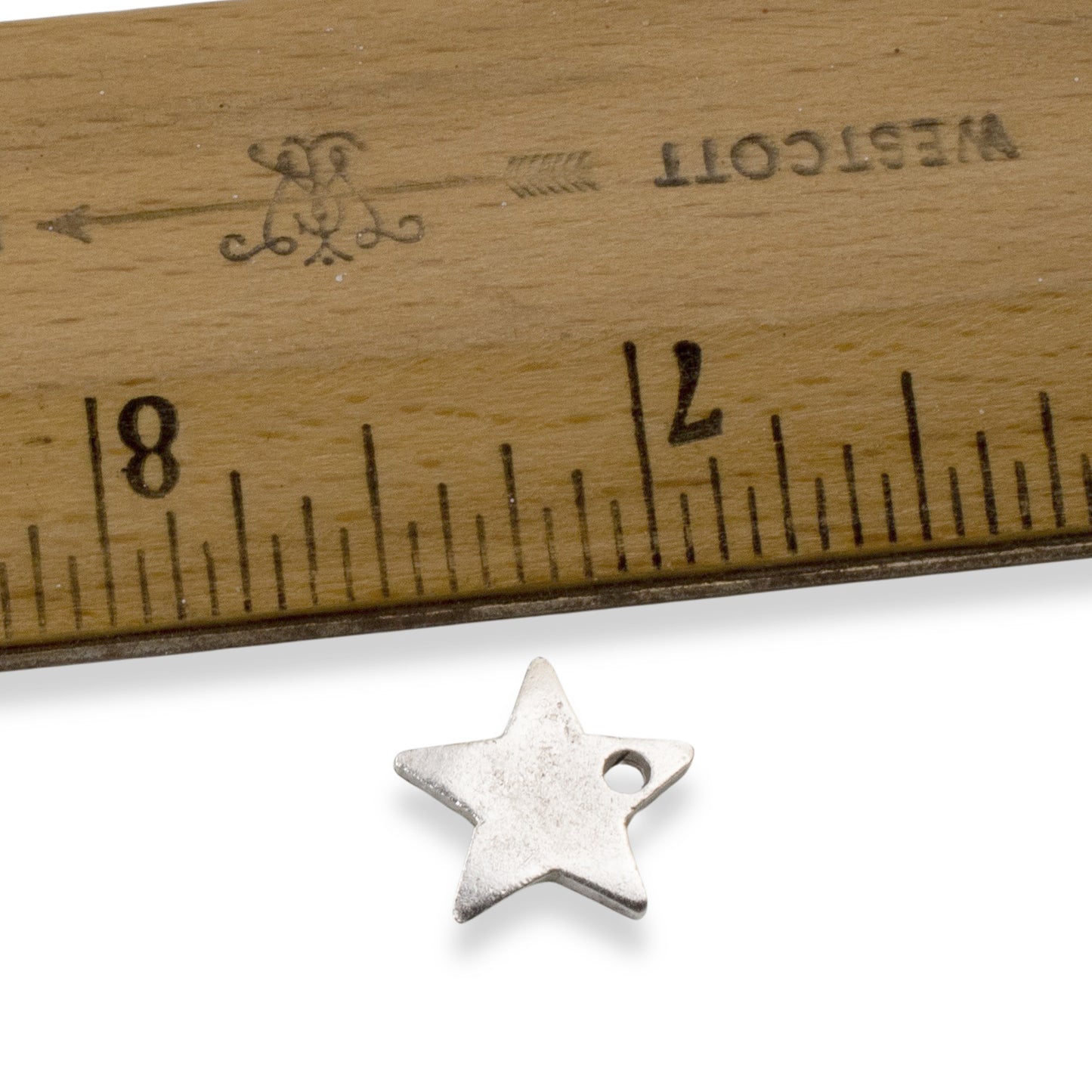 Celestial Silver Star Charms, 2Pc Metal Stamping Flat Tags, Personalized Earring and Charm Necklace Supplies