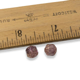 12 Faceted 8mm Crown Cathedral Beads - Lavender + Bronze Ends - Czech Glass
