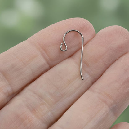 Titanium Small Loop Ear Wires 50-Pack, Hypoallergenic Earring Hooks USA Made