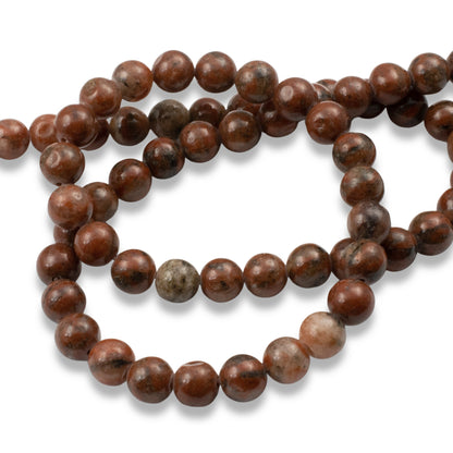 Brazil Agate Beads: 6mm Round Reddish Brown Gemstone Strand Natural Stone Jewelry Making Supplies 60pcs