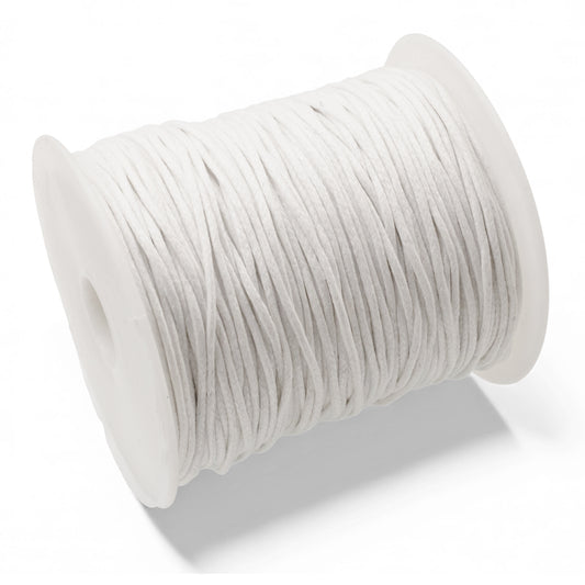 White Waxed Cotton Cord: 1.5mm 100 Yards Macrame Beading String Jewelry Making