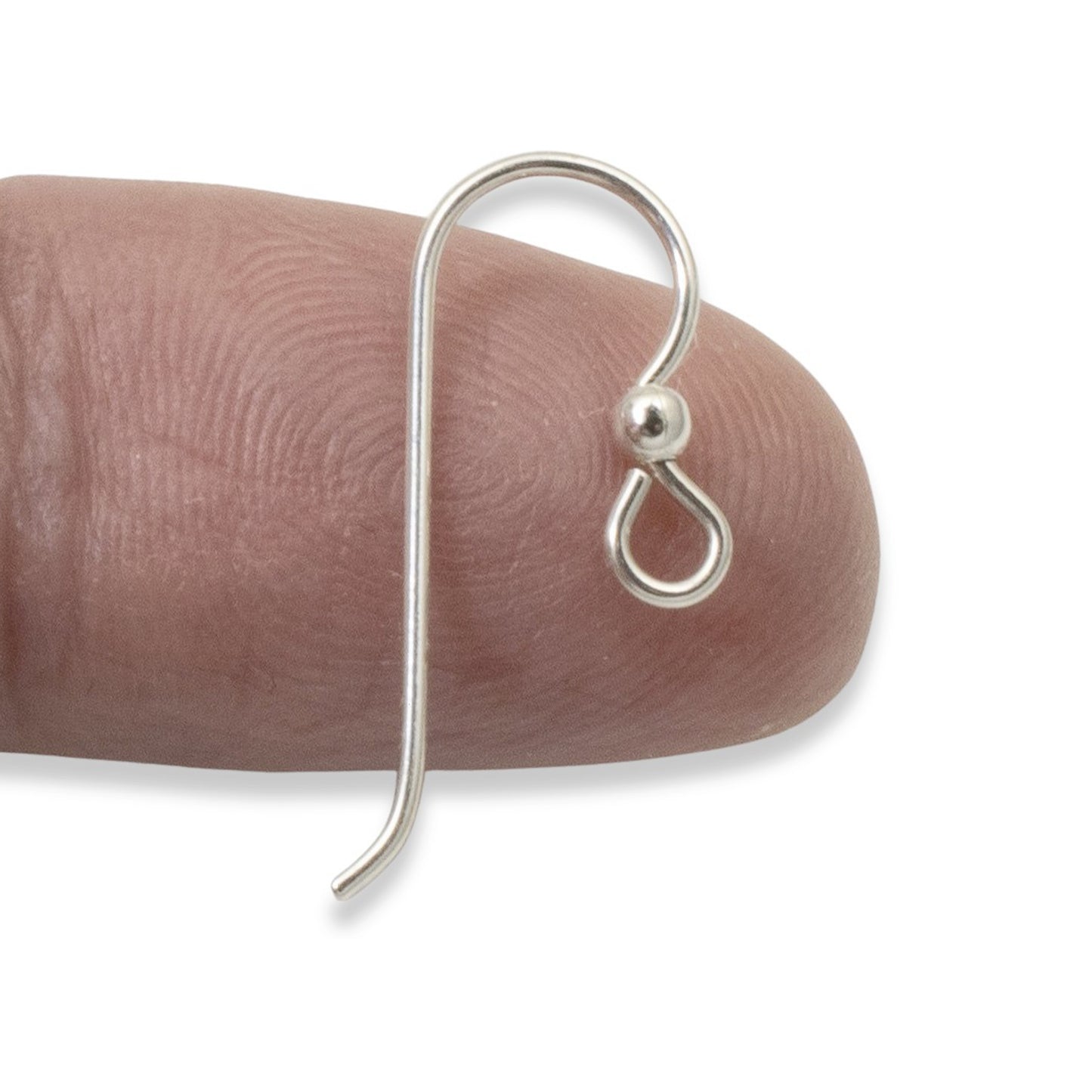 Sterling Silver Ear Wires with 2.5mm Bead 10-Pack, USA Made French Hook Earring Findings