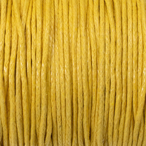 Yellow 1mm Waxed Cotton Cord - 25 Meters - Jewelry and Craft String