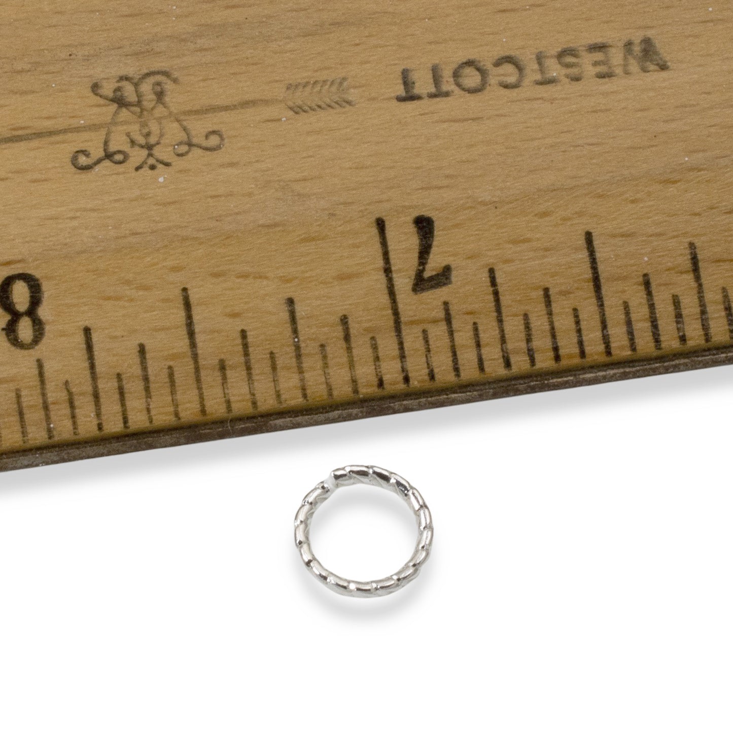 Circle Jump Rings Sterling Silver Plated, 20-Pack 9mm Textured Findings