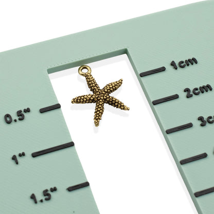 Starfish Charms: 2Pcs Antique Gold Pewter 20mm Beach Ocean Coastal Nautical Jewelry