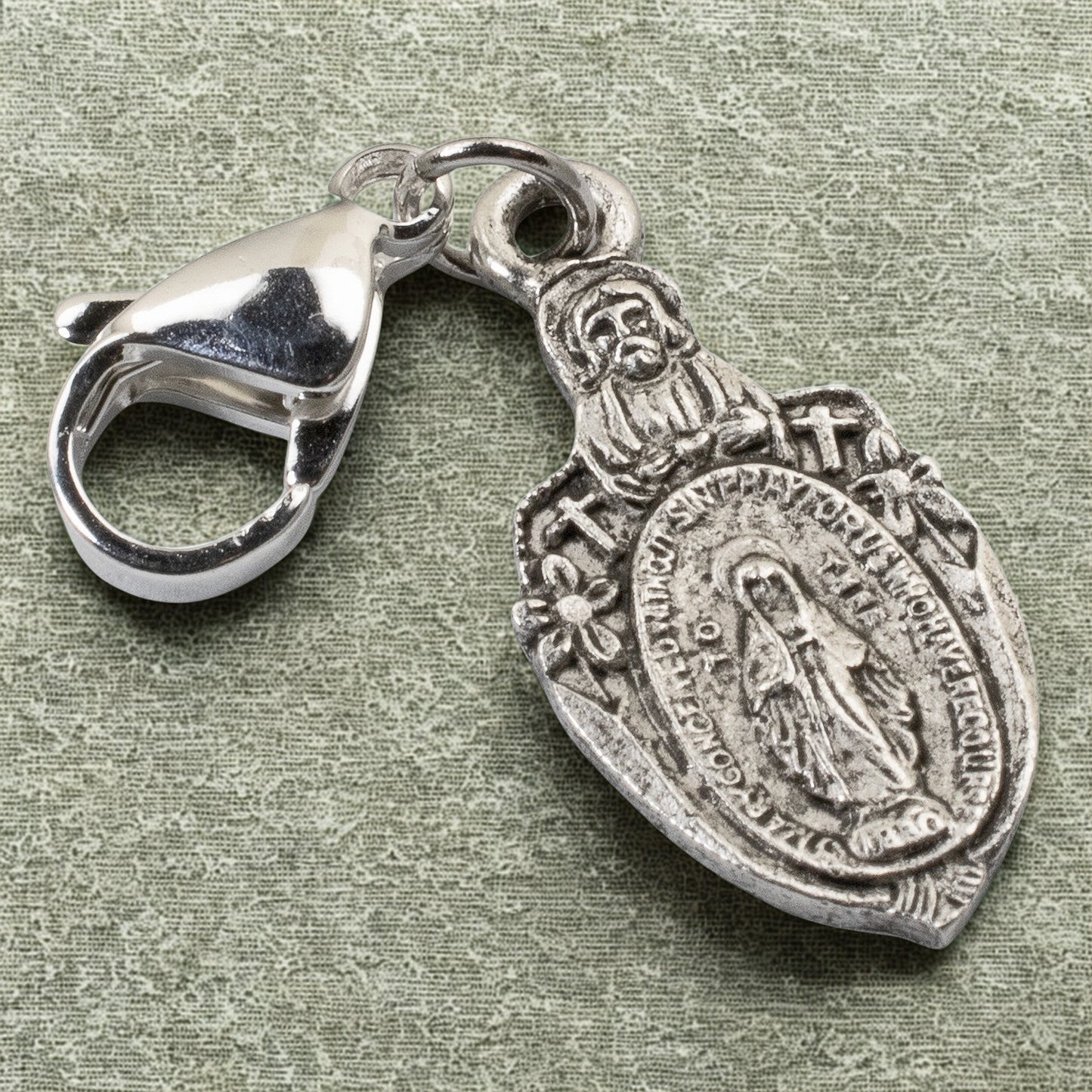 Miraculous Medal Clip On Charm, Mary Religious Jewelry, Catholic Gift Accessory